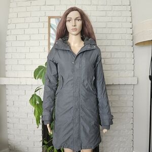Aritzia TNA Gun Barrel Parka Jacket Long Coat Gray Women's Warm Fleece Lined